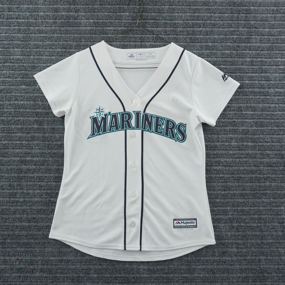 Majestic Seattle Mariners Baseball Jersey Womens Small White CoolBase MLB